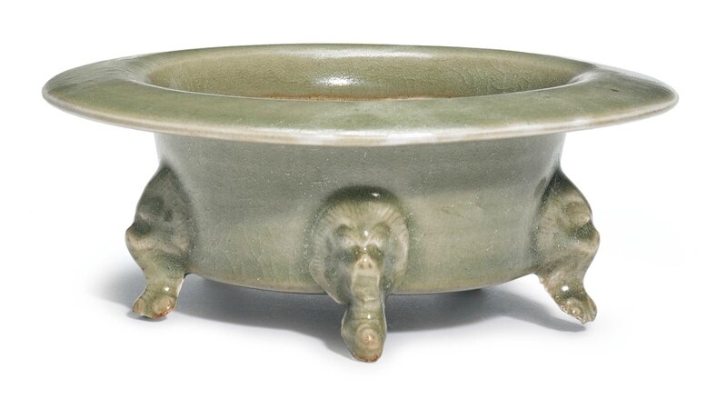 A 'Yaozhou'  five-legged censer, Five Dynasties-Northern Song Dynasty