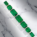 Cartier 101-Carat Colombian <b>Emerald</b> Art Deco Bracelet Leads NY Jewels Auction at Bonhams