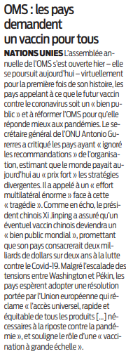 2020 05 19 SO OMS vaccin pour tous