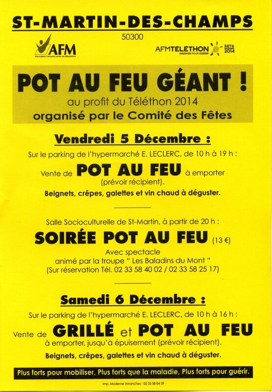 Telethon 2014 Saint-Martin des Champs pot-au-feu