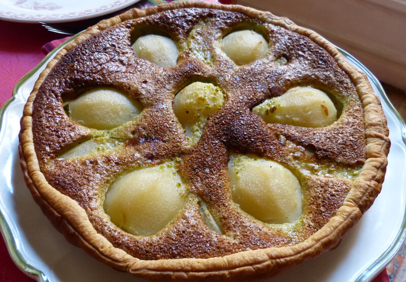 TARTE POIRES AMANDES ET PISTACHES