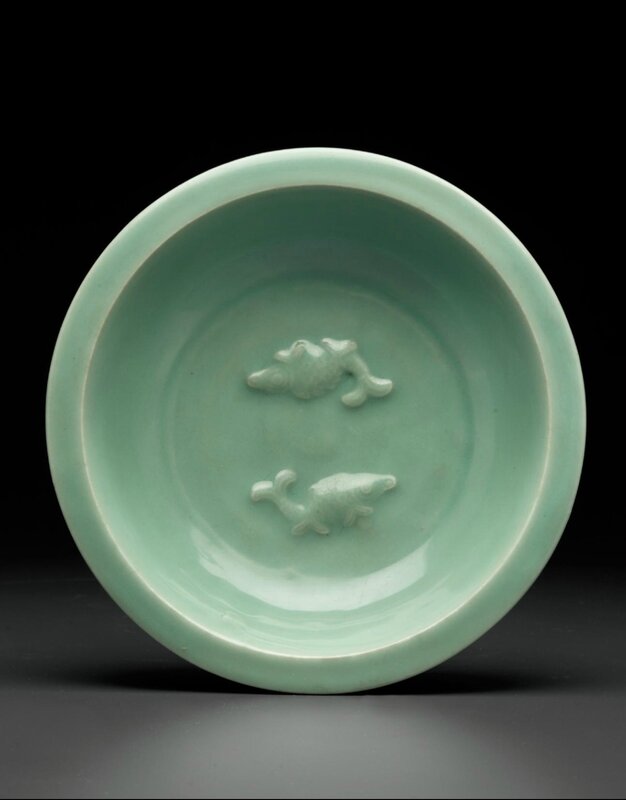 A Longquan celadon  'Twin fish' dish, Late Southern Song-Yuan dynasty, 13th-14th century
