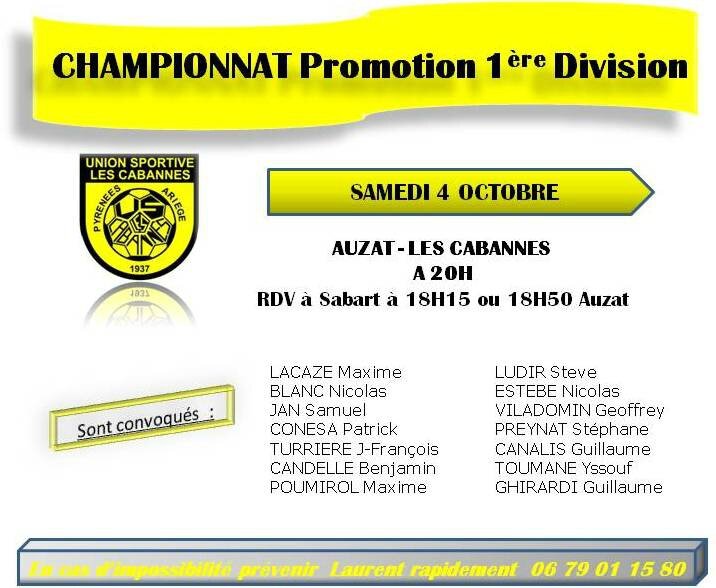 J2 CHAMPIONNAT Promotion 1ère Division