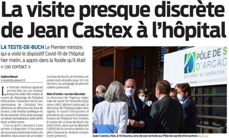 2020 09 09 SO La visite presque discrète de Jean Castex à l'hôpital