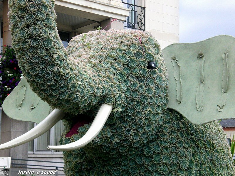 L'éléphant à St-Jean-de-la-Ruelle (45) en mosaïculture 3D