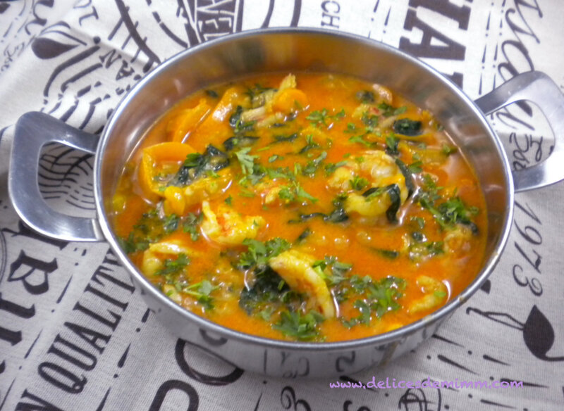 Crevettes au curry rouge à la thaï