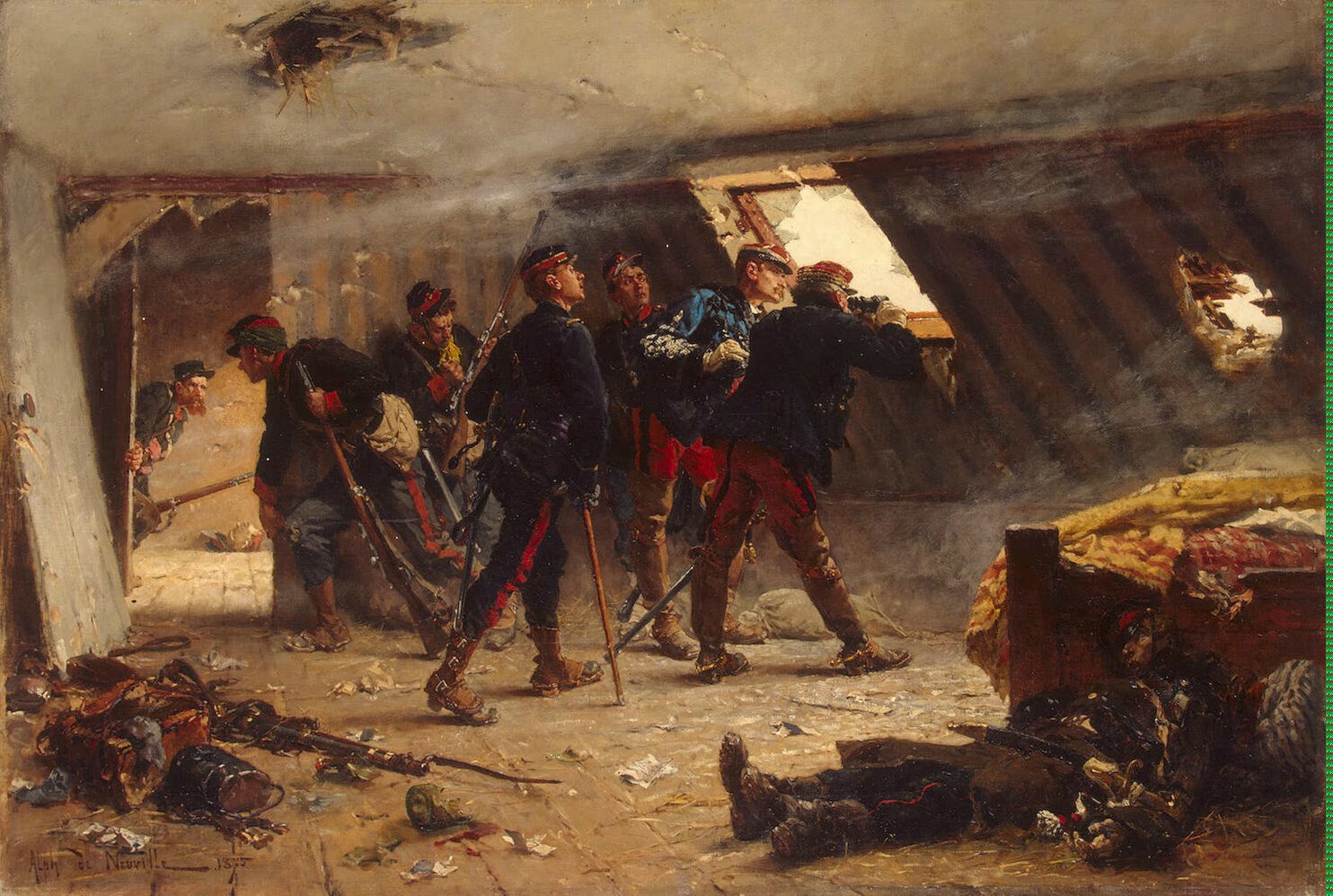 De Neuville, poste d'observation à Champigny (1875)