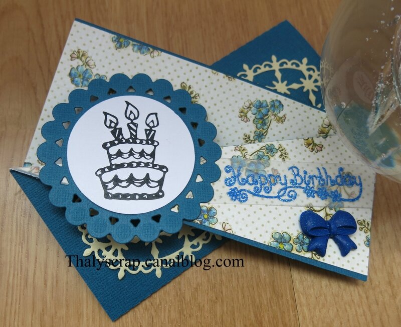 Carte d'anniversaire bleu - 02 b