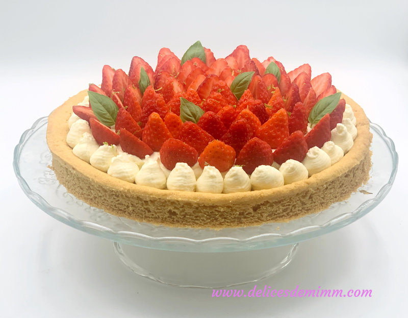 Tarte aux fraises sur sablé breton