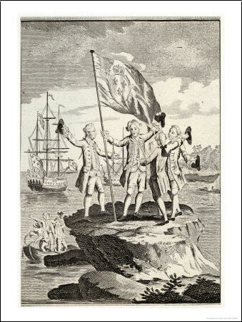 Vangro, Louis Antoine de Bougainville brandit le drapeau français