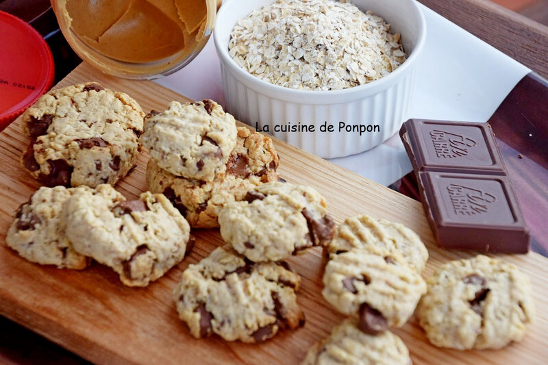 cookies aux flocons d'avoine, beurre de cacahuète et pépites de chocolat (14)