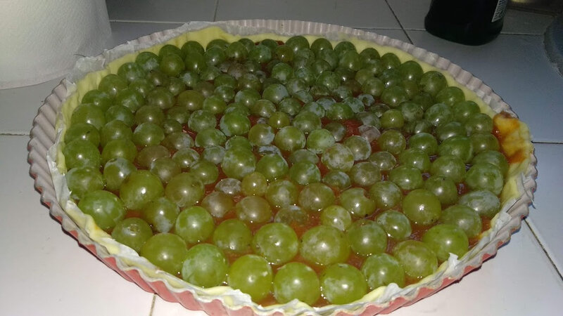 Tarte aux raisins moscatel et compote de papaye (3)