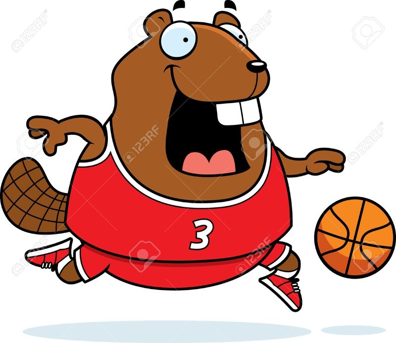 42600541-A-cartoon-illustration-of-a-beaver-playing-basketball--Stock-Vector