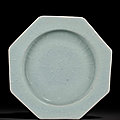 A very rare <b>Longquan</b> <b>celadon</b> octagonal dish, Southern Song dynasty (1127-1279)