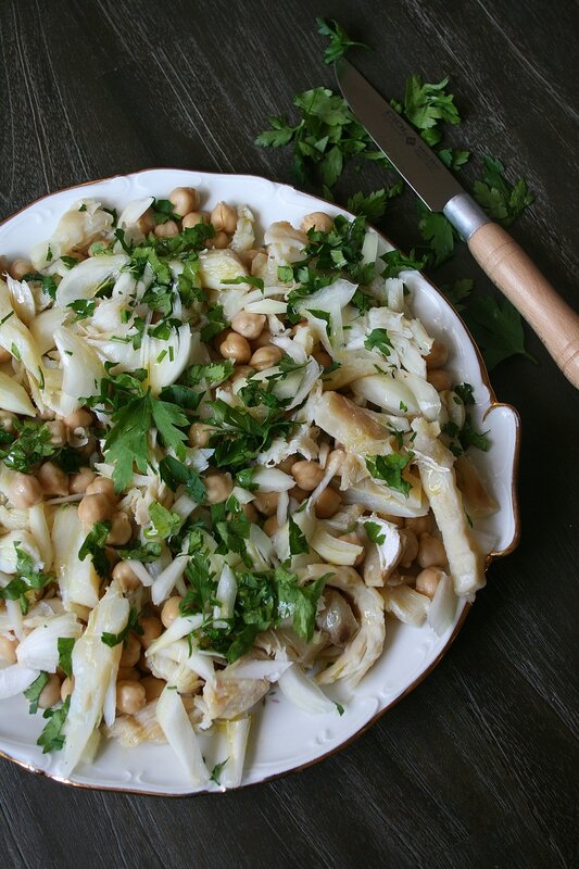 salade de morue et pois chiche à la portugaise - Passion culinaire Minouchka