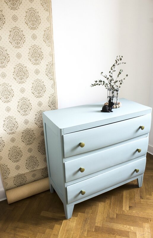 commode vintage années 50 chambre enfant bébé bleu 3