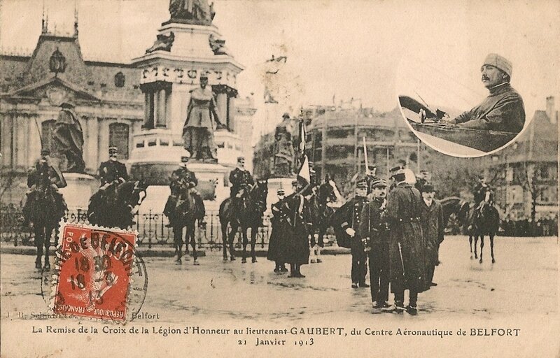 Belfort 1913 21 01 Aviateur Lt Gaubert Légion d'honneur