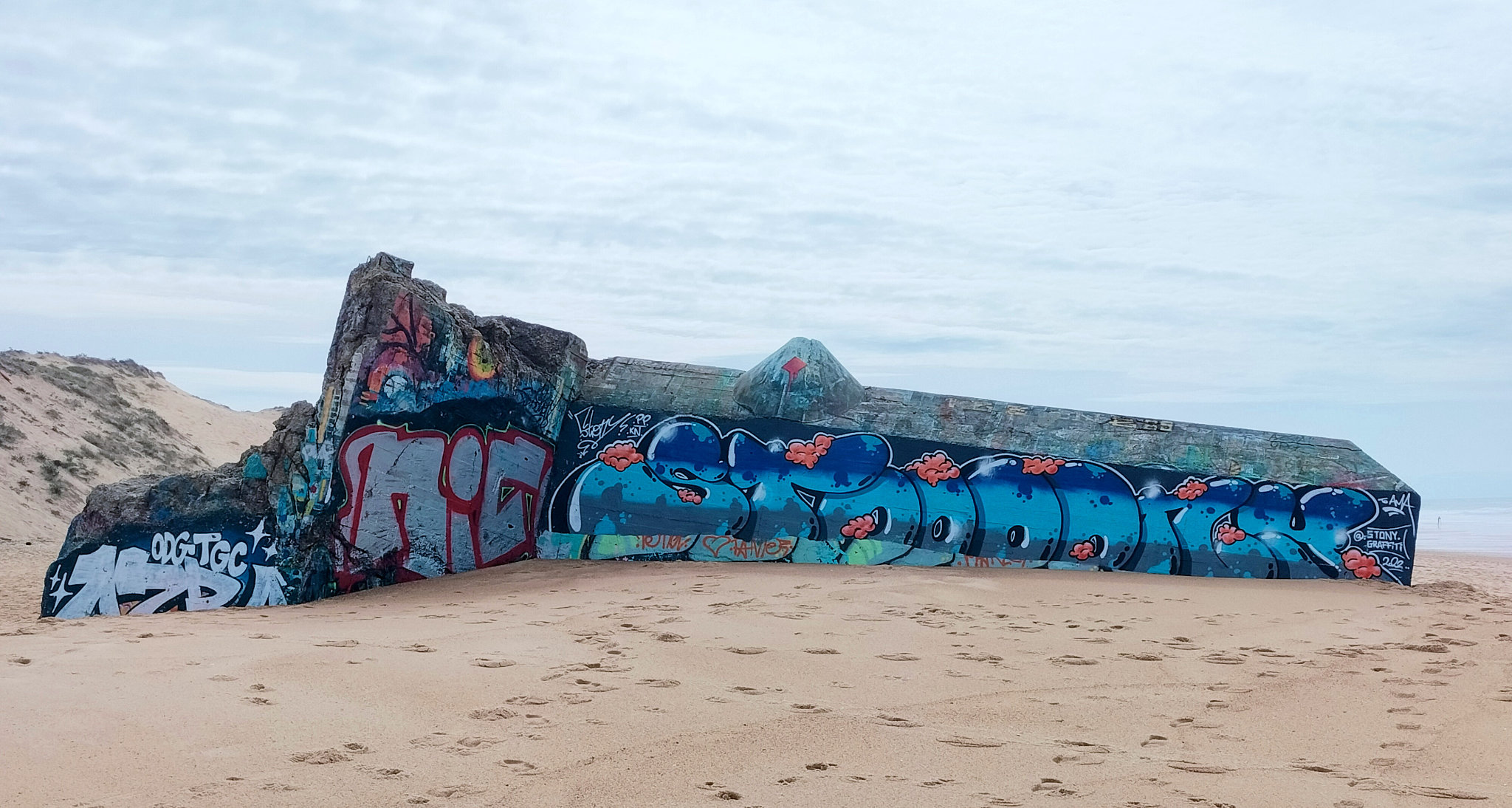 Capbreton, plage de la Savane, blockhaus et couleurs, octobre 2022