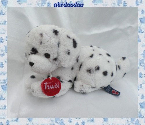 Doudou Peluche Chien Chiot Dalmatien Couché Trudi