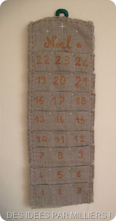 Calendrier de Noël fait maison