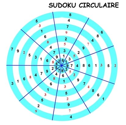 SUDOKU CIRCULAIRE SOLUTION
