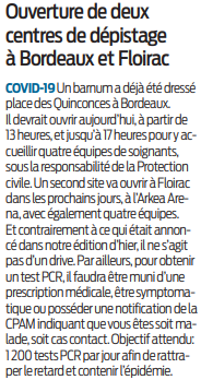 2020 09 23 SO Ouverture de deux centres de dépistages