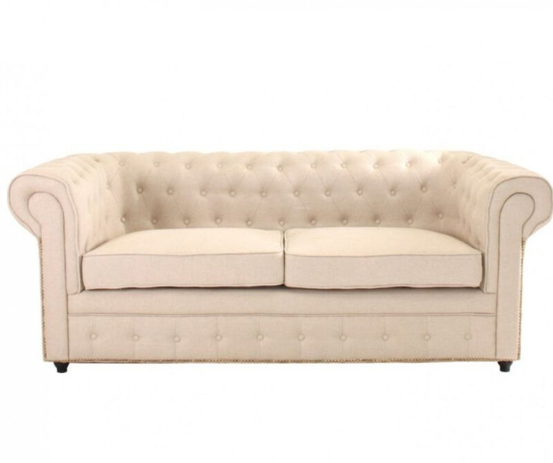 canapé chesterfield beige