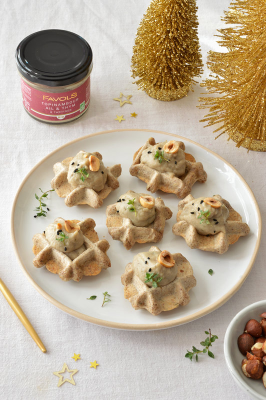 gaufre sarrasin noisette - tapenade topinambour FAVOLS