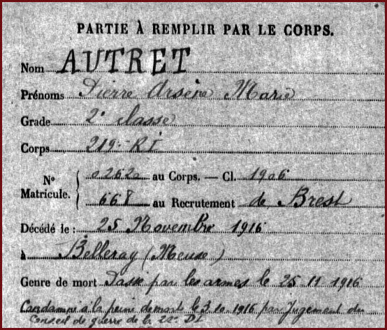 AUTRET Pierre Arsène Marie