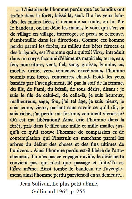 Jean Sulivan, extrait du Plus petit abîme