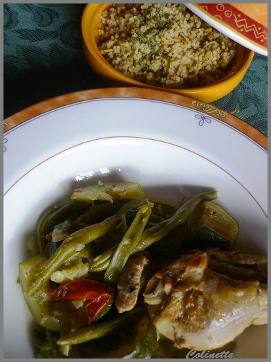 tajine poulet courgettes haricots verts