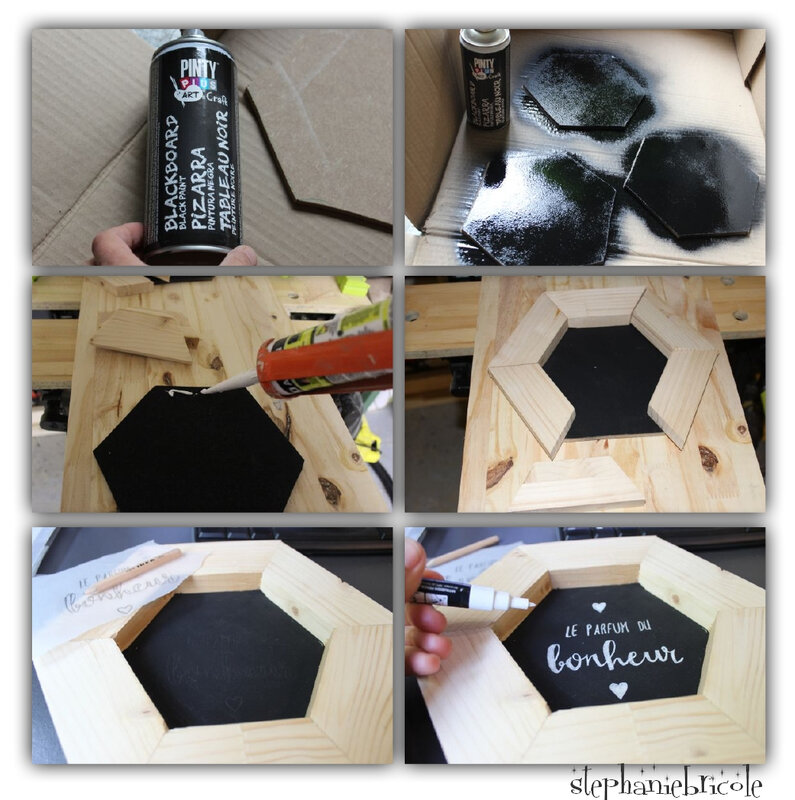 diy cadre hexagone tuto 2