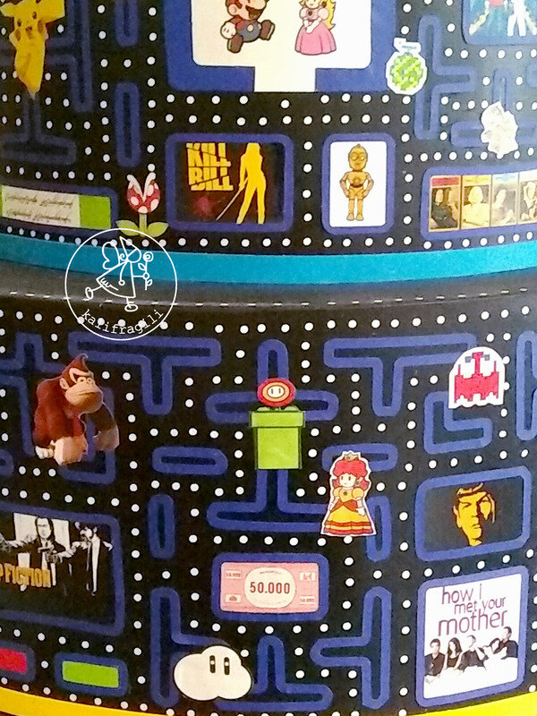 Gâteau urne, mariage, thème Packman, univers Geek