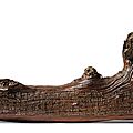 An outstanding and extremely rare inscribed 'shanmu' 'dragon' raft, signed Meigen, Qing dynasty, <b>Guangxu</b> <b>period</b>
