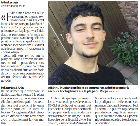 2020 07 26 SO Un étudiant de 20 ans la sauve de la noyade2