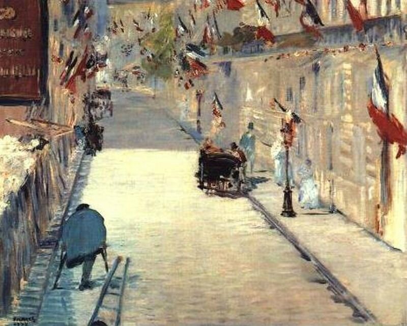 Manet, La rue Mosnier aux drapeaux