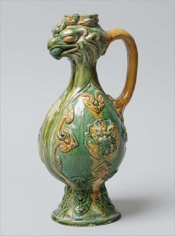 Sancai Phoenix-head Ewer, Tang dynasty (7-8th century)
