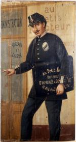 Au petit facteur Enseigne 1860-1870 © L'Adresse Musée de La Poste / La Poste, DR