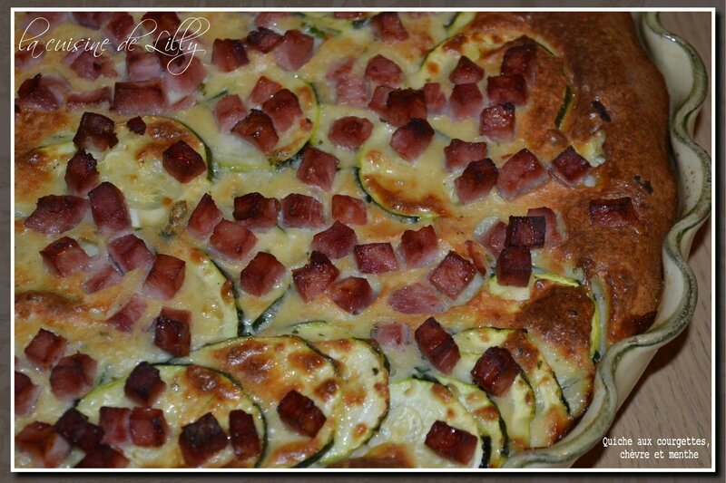 quiche courgettes, chèvre et menthe