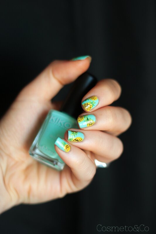 nail art ananas tropical été summer pineapple_-3