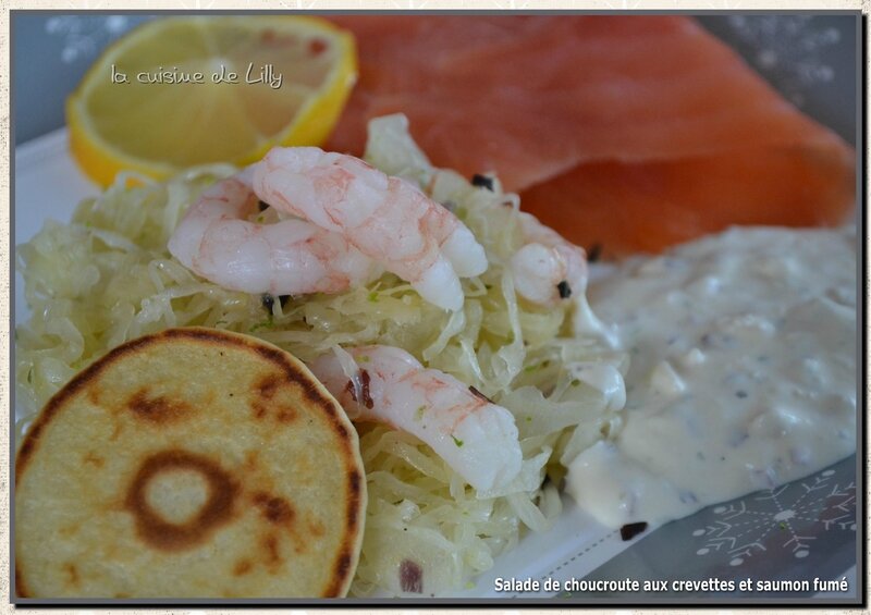 salade de choucroute et saumon fumé