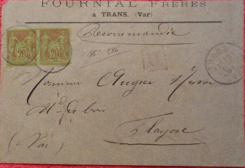 Enveloppe Fournial Frères 1887