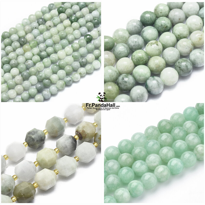 1-perles en jade vertes