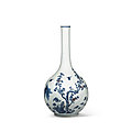 A <b>copper</b>-<b>red</b> and underglaze-blue vase, Qing dynasty, Kangxi period