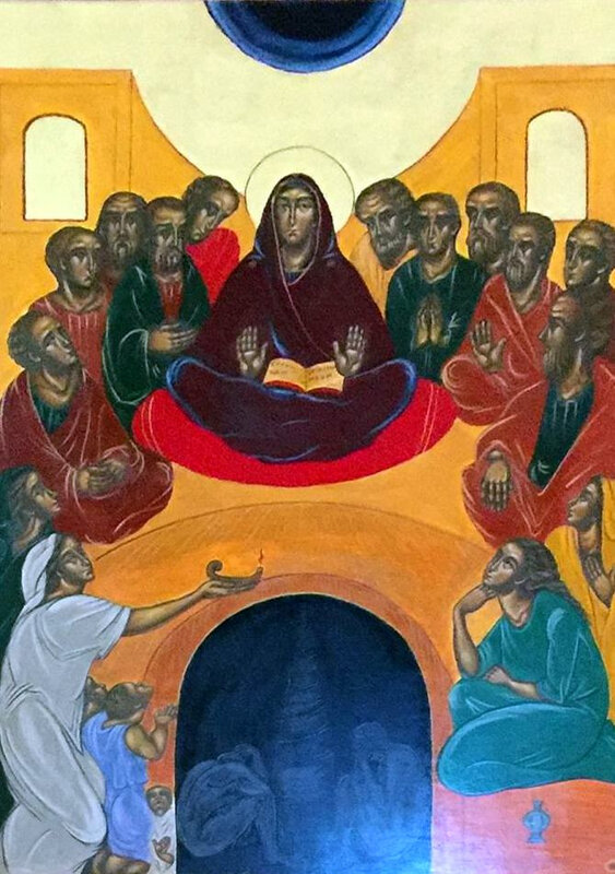 11-Mary-Apostles-Pray-in-Upper-Room-001