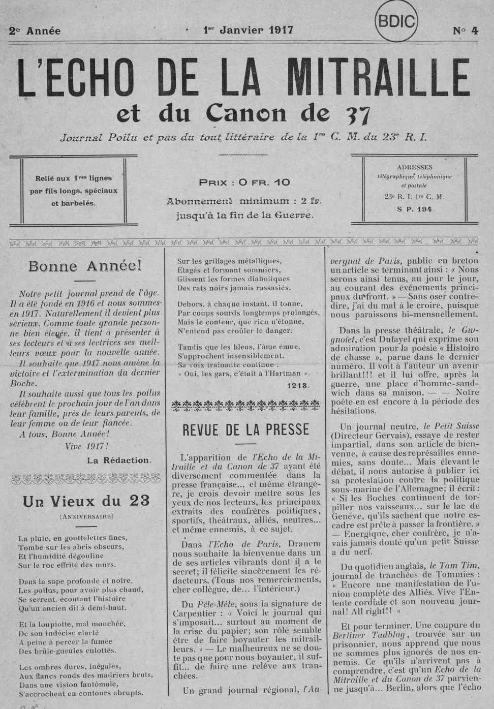 L écho de la mitraille