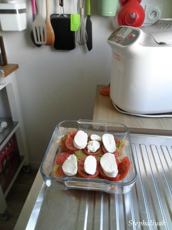 Escalopes poulet pesto, tomates et mozza - 3