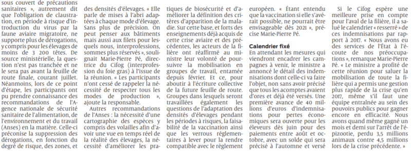 2021 05 13 SO Grippe aviaire vers une mise sous abri adaptée en cas de crise2