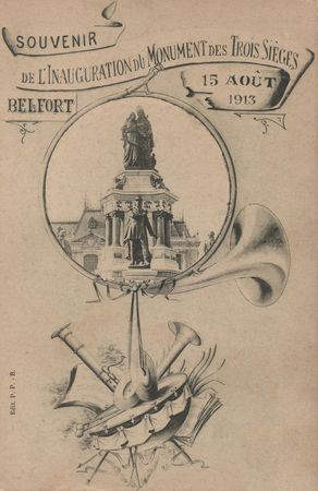 CPA Belfort Inauguration 3 Sièges 1913 Annonce 1