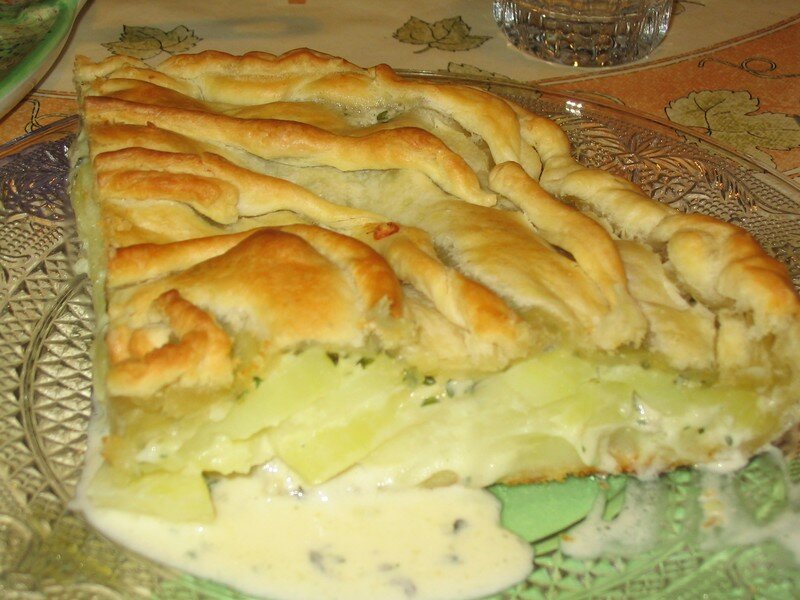 Tourte pomme de terre et roquefort